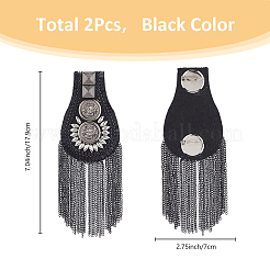 2Pcs Fashionable Alloy Tassel Epaulettes&nbsp;DIY-FH0007-13