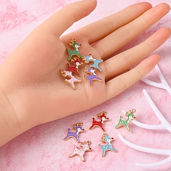 10Pcs 5 Colors Alloy Enamel Pendants&nbsp;ENAM-YW0002-08