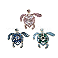 Tortoise Alloy Rhinestone Brooches for Backpack Clothes&nbsp;PW-WG63776-01-1