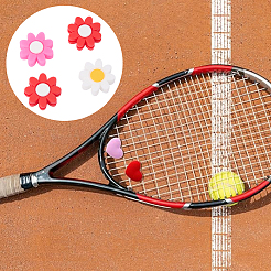 8Pcs 4 Colors Flower Silicone Tennis Racquet Dampener&nbsp;AJEW-CN0005-02
