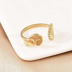 304 Stainless Steel Open Cuff Rings for Women&nbsp;RJEW-A089-01C-G