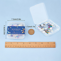 40Pcs 4 Colors Transparent Glass Cabochons&nbsp;GLAA-SC0001-41