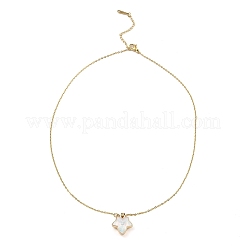 Maple Leaf Glass Pendant Necklaces&nbsp;NJEW-E105-13KCG