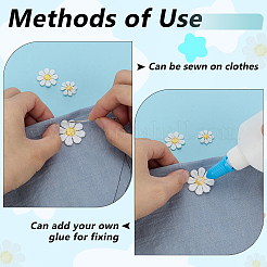 120Pcs 3 Styles Daisy Polyester Sew on Appliques&nbsp;PATC-FG0003-31
