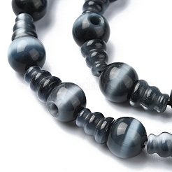 Cat Eye 3-Hole Guru Bead Strands&nbsp;G-K149-52A