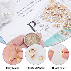 30Pcs Brass Lobster Claw Clasps with 30Pcs Open Jump Rings&nbsp;KK-GO0001-16