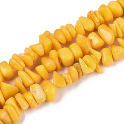 Dyed Natural Yellow Jade Beads Strands&nbsp;G-ZX005-13E