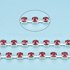 Silver Plated Brass Rhinestone Strass Chains&nbsp;CHC-N020-11D