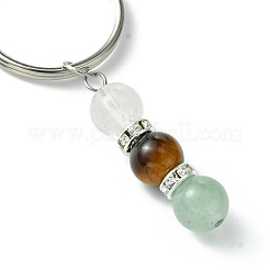 Gemstone Round Beaded Pendant Keychain&nbsp;KEYC-JKC00849