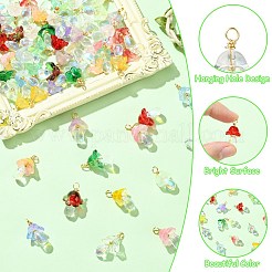 60Pcs 15 Styles Glass Pendants&nbsp;PALLOY-CJ00095