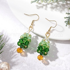 Stainless Steel Glass Dangle Earrings&nbsp;EJEW-MZ00607