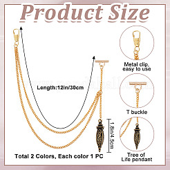 Alloy Clip Pocket Watch Chain&nbsp;HJEW-DR00142