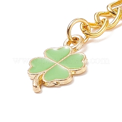 St.Patrick's Day Clover Alloy Enamel Charms Keychains&nbsp;KEYC-JKC00367-02