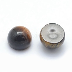 Natural Tiger Eye Cabochons&nbsp;G-P393-R12-4mm