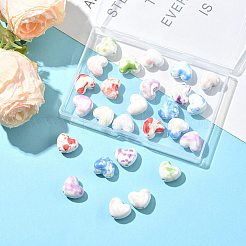 26Pcs 5 Colors Glazed Porcelain Beads&nbsp;PORC-FS0001-33