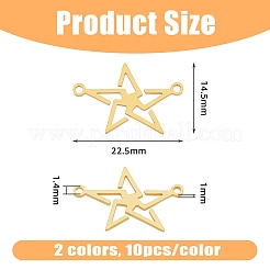 20pcs 2 Colors 201 Stainless Steel Connector Charms&nbsp;STAS-DC0009-25