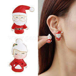 Christmas Alloy Enamel Dangle Stud Earrings&nbsp;FS-WGC0976-04