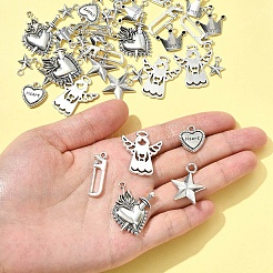 40Pcs 7 Styles Tibetan Style Alloy Pendants&nbsp;FIND-FS0004-31