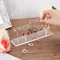 Detachable Acrylic 5 T-Bar Earrings Display Risers&nbsp;EDIS-FG0001-54