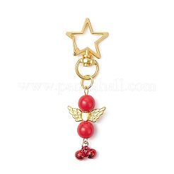 Angel Acrylic & Brass Bell Pendant Decorations&nbsp;HJEW-JM04242