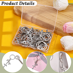 20Pcs Alloy Cross with Holy Pendant Keychains&nbsp;KEYC-SC00055