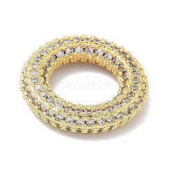 Brass Micro Pave Clear Cubic Zirconia Linking Rings&nbsp;KK-H539-11G