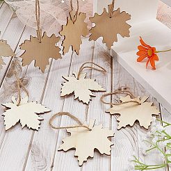 2 Sets 2 Style Autumn Theme Maple Leaf Unfinished Cutouts Wooden Decoration&nbsp;WOCR-GF0001-01