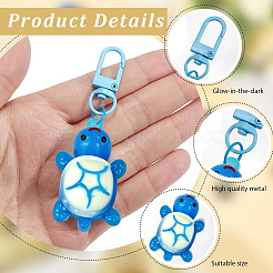 5Pcs 5 Colors PVC Plastic & Resin Tortoise Pendant Decoration&nbsp;HJEW-SP0001-20