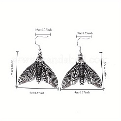 Alloy & Brass Moth Dangle Earrings for Women&nbsp;WG461A9-01