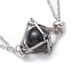 Tarnish Resistant 201 Stainless Steel Macrame Pouch Braided Gemstone Holder Bracelet Making&nbsp;BJEW-JB09620-02