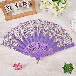 Plastic Folding Fan&nbsp;AJEW-WH20018-65A