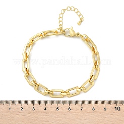 Brass Rectangle Link Chain Bracelets for Women Men&nbsp;BJEW-K273-08G