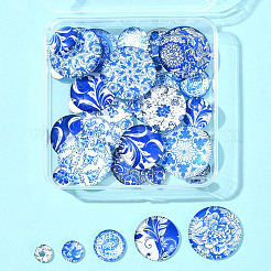 40Pcs 5 Styles Printed Glass Cabochons&nbsp;GGLA-FS0001-11