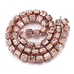 Electroplated Natural Lava Rock Beads Strands&nbsp;G-T114-65RG
