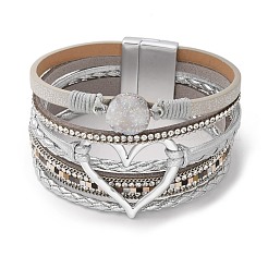 Imitation Leather Multi-Starnd Bracelets&nbsp;BOHO-PW0001-039M