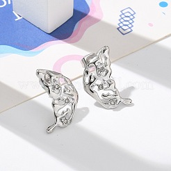 304 Stainless Steel Rhinestone Stud Earrings&nbsp;EJEW-M069-05P