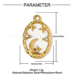 304 Stainless Steel Resin Pendants&nbsp;STAS-OY010-61G