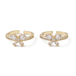 Butterfly Clear Cubic Zirconia Cuff Ring&nbsp;RJEW-M146-11G