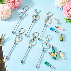 DIY Alloy & Aluminum Alloy Bar Beadable Keychain Making Kits&nbsp;DIY-TA0012-43P
