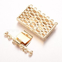 Brass Cubic Zirconia Box Clasps&nbsp;ZIRC-O020-09G-NR