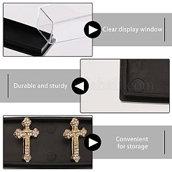 Plastic Storage Boxes with Black Base for Lapel Pins Tie Clips&nbsp;CON-WH0112-099