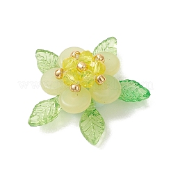 Natural Lemon Jade & Glass Pendants&nbsp;PALLOY-MZ01192-02