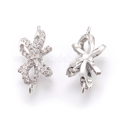 Brass Micro Pave Cubic Zirconia Links&nbsp;KK-F774-14P-NR