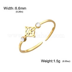 304 Stainless Steel Rhinestone Cuff Open Rings&nbsp;WGC7962-02