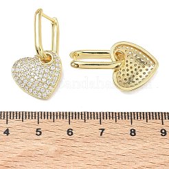 Brass Micro Pave Cubic Zirconia Hoop Dangle Earrings for Women&nbsp;EJEW-A167-14G