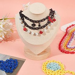 40 Strands 10 Colors Opaque Acrylic Cable Chains&nbsp;SACR-SC0001-15
