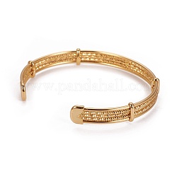 Long-Lasting Plated Brass Cuff Bangles&nbsp;BJEW-E370-12G