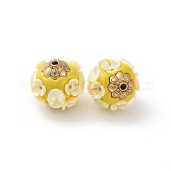 Handmade Resin Indonesia Round Beads&nbsp;IPDL-P005-23KCG-02