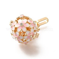 Alloy Crystal Rhinestone Bead Cage Pendants&nbsp;ENAM-M047-02G-B