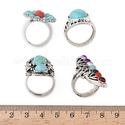 4Pcs Adjustable Alloy Finger Rings Sets&nbsp;RJEW-L131-02AS